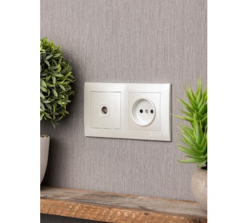 Валенсия Рамка 2-местная жемчуг EKF   EWM-G-302-50   EKF