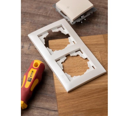 Валенсия Рамка 2-местная жемчуг EKF   EWM-G-302-50   EKF