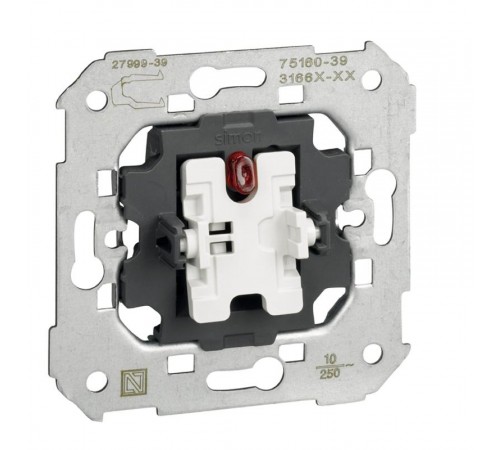 Simon 75 Механизм Выключатель 1-кл кнопочный с подсветкой, S82, S82N, S88, S82 Detail  75160-39  Simon