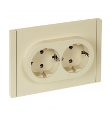 FORTE&PIANO Розетка 2-я с заземлением безвинтовое крепление 16А FP424 ваниль  FP-R21-16-1-K10  IEK