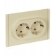 FORTE&PIANO Розетка 2-я с заземлением безвинтовое крепление 16А FP424 ваниль  FP-R21-16-1-K10  IEK