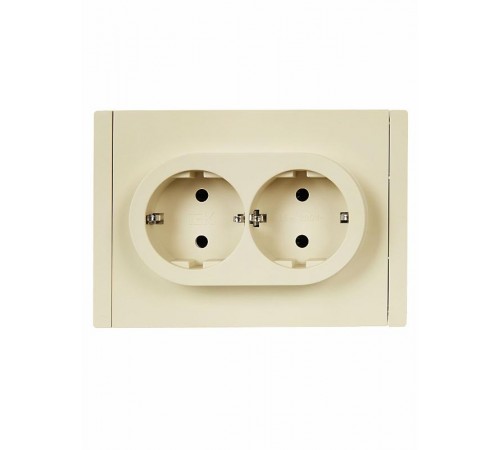 FORTE&PIANO Розетка 2-я с заземлением безвинтовое крепление 16А FP424 ваниль  FP-R21-16-1-K10  IEK