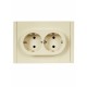 FORTE&PIANO Розетка 2-я с заземлением безвинтовое крепление 16А FP424 ваниль  FP-R21-16-1-K10  IEK
