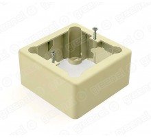 Коробка установочная 1-местная для о/п 85х85х42 IP20, цвет-СЛОНОВАЯ КОСТЬ (44шт)  GE40232-02  GREENEL