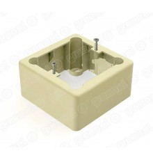 Коробка установочная 1-местная для о/п 85х85х42 IP20, цвет-СЛОНОВАЯ КОСТЬ (44шт)  GE40232-02  GREENEL
