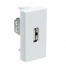 Розетка модульная USB 45х22,5мм белая  АДЛ 13-907  Рувинил