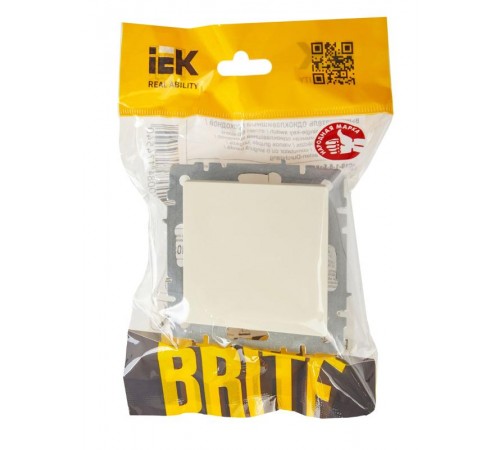 BRITE Выключатель 1-клавишный проходной 10А ВС10-1-6-БрКр бежевый  BR-V12-0-10-K10  IEK