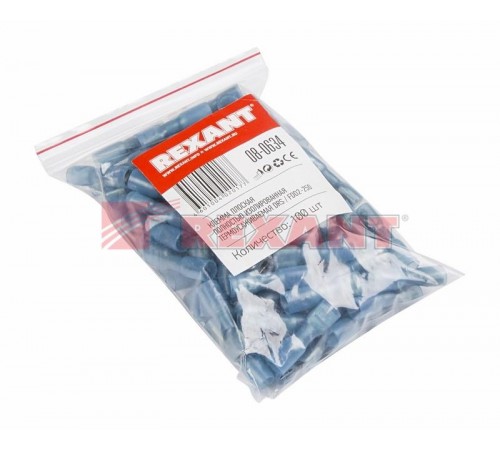 Клемма плоская полностью изолированная термоусаживаемая гнездо 6.6 мм 1.5-2.5 мм (РПи-м-т 2.5-(6.3) синий  08-0634  REXANT