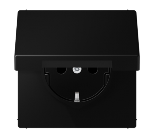 Штепсельная розетка SCHUKO 16A, 250V~  с защитой от детей и крышкой LS1521KIKLSWM Jung