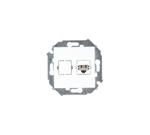 Simon 15 Белый Розетка телефонная RJ11, винт. зажим  1591480-030  Simon