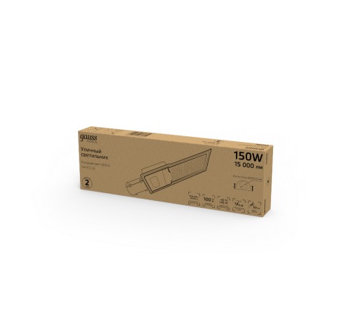 Светильник Уличный  LED Avenue IP65 546*170*67 150W 15 000lm 5000K 190-250V КСС "Ш" 1/5  629534305  Gauss