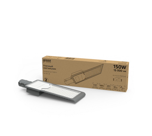 Светильник Уличный  LED Avenue IP65 546*170*67 150W 15 000lm 5000K 190-250V КСС "Ш" 1/5  629534305  Gauss