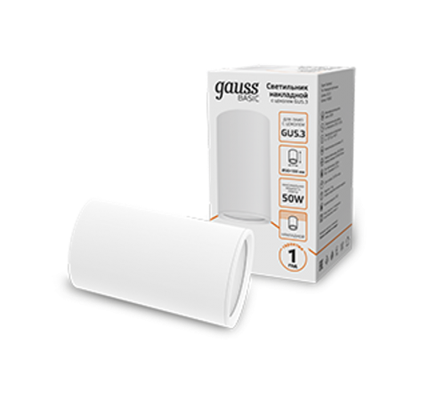 Светильник  Basic, накладной, под лампу GU5.3, белый 1/20/60  HD062  Gauss