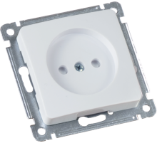 Розетка скрытой установки, одноместная, со шторкой, механизм, цвет белый  РС16-402  HEGEL