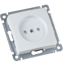 Розетка скрытой установки, одноместная, со шторкой, механизм, цвет белый  РС16-402  HEGEL