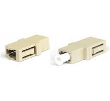 Адаптер проходной оптический FA-P00Z-LC/LC-N/WH-BG LC-LC, MM, simplex, корпус пластиковый, бежевый, белые колпачки  242820  Hyperline