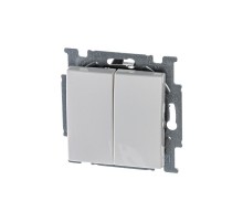 ABB Basic 55 Альп. белый Выключатель 2-х клавишный  1012-0-2141   2CKA001012A2141  ABB