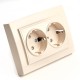 PST16-9014-02 Розетка 2-местная с/з, 250В, 16А, серия Эрна, слоновая кость  39240  STEKKER
