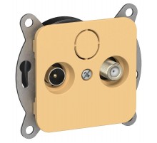 FLITE Розетка 2-ая TV+SAT экр. проходная РТВс-2-1-2-ФлЗ золотарник  FI-AF23-P-K90  IEK