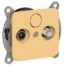 FLITE Розетка 2-ая TV+SAT экр. проходная РТВс-2-1-2-ФлЗ золотарник  FI-AF23-P-K90  IEK