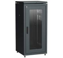 Шкаф сетевой 19" LINEA N 24U 600х800 мм стеклянная передняя дверь, задняя металлическая черный  LN05-24U68-GM  ITK