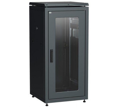 Шкаф сетевой 19" LINEA N 24U 600х800 мм стеклянная передняя дверь, задняя металлическая черный  LN05-24U68-GM  ITK