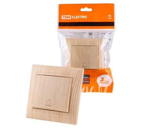 Кнопка звонковая 6А сосна "Лама"  SQ1815-0308  TDM