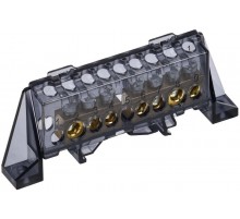 TEKFOR Шина N "ноль" в комбинированном DIN-изоляторе "Стойка" 8х12-(3+4)-Ч  TF-NN20-34-DP-K02  IEK