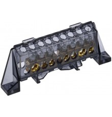 TEKFOR Шина N "ноль" в комбинированном DIN-изоляторе "Стойка" 8х12-(3+4)-Ч  TF-NN20-34-DP-K02  IEK