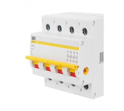 Выключатель нагрузки модульный (мини-рубильник) ВН-32 4Р 63А  MNV10-4-063  IEK