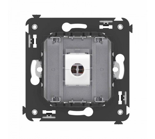 Компьютерная розетка RJ-45 без шторки в стену, кат.6 одинарная, "Avanti", "Закаленная сталь"  4404693  DKC