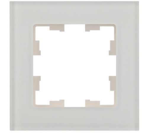 BRITE Рамка 1-ая РУ-1-2-Бр стекло белый матовый  BR-M12-G-31-K01  IEK