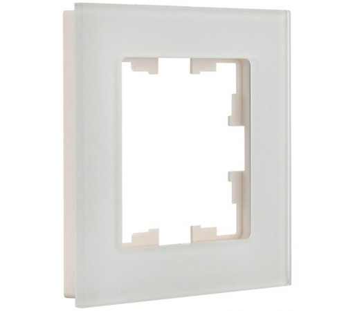 BRITE Рамка 1-ая РУ-1-2-Бр стекло белый матовый  BR-M12-G-31-K01  IEK