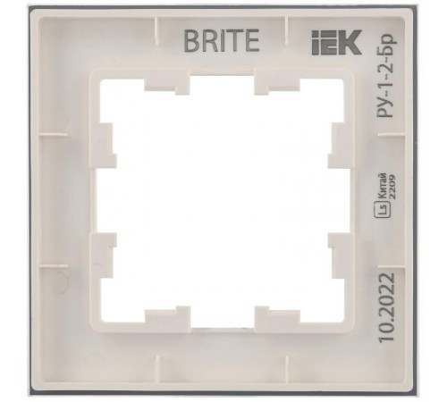 BRITE Рамка 1-ая РУ-1-2-Бр стекло белый матовый  BR-M12-G-31-K01  IEK