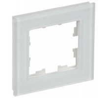 BRITE Рамка 1-ая РУ-1-2-Бр стекло белый матовый  BR-M12-G-31-K01  IEK