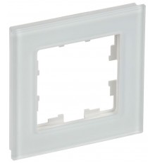 BRITE Рамка 1-ая РУ-1-2-Бр стекло белый матовый  BR-M12-G-31-K01  IEK