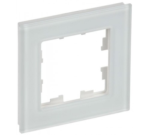BRITE Рамка 1-ая РУ-1-2-Бр стекло белый матовый  BR-M12-G-31-K01  IEK