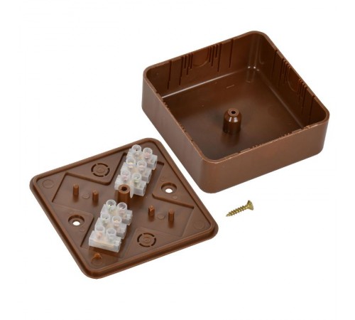 Коробка распределительная КМ41216-05 для о/п 79х79х29 мм дуб (6 клемм 6мм2)  UKO10-075-075-028-K24  IEK