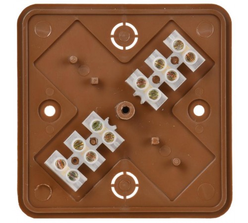 Коробка распределительная КМ41216-05 для о/п 79х79х29 мм дуб (6 клемм 6мм2)  UKO10-075-075-028-K24  IEK