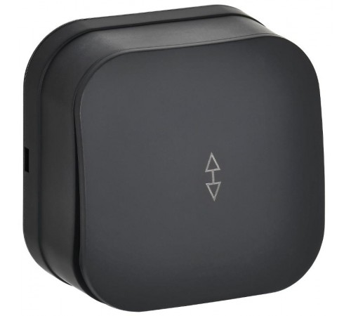 GLORY Выключатель 1-клавишный проходной о/у 10А ВСп10-1-0-ХЧм черный матовый  EVH12-K02M-10  IEK