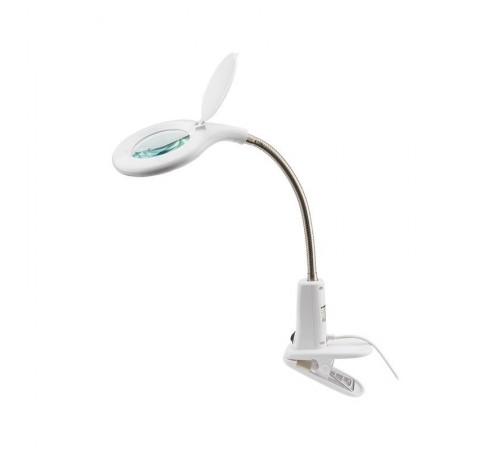 Лупа настольная 3D+12D с подсветкой 60 LED, прищепка, белая  31-0244  REXANT