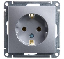 W59 Матовый хром Розетка с заземлением без шторок, 16А  RS16-154-5-86  SE