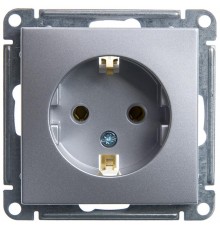 W59 Матовый хром Розетка с заземлением без шторок, 16А  RS16-154-5-86  SE