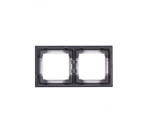 ABB Levit Белый / дымчатый чёрный Рамка 2-ая  3901H-A05020 62W  2CHH015020A6062  ABB