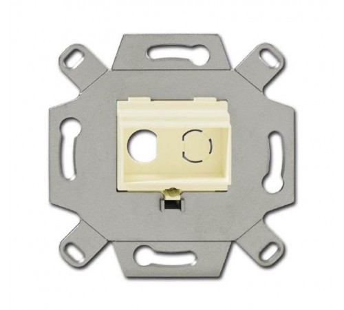 Адаптор/суппорт для RCA-разъёмов (колокольчик/тюльпан), цвет слоновая кость  0230-0-0444  2CKA000230A0444  ABB