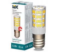 Лампа светодиодная CORN капсула 5Вт 230В 4000К керамика E14 IEK  LLE-CORN-5-230-40-E14  IEK