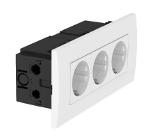 Укомплектованный розеточный блок AR45 (3xModul45,84x185x59 мм,белый) (SDE-RW D0RW3)  6119414  OBO Bettermann