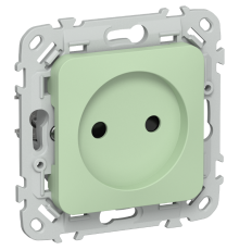 FLITE Розетка без заземления со шторками 10А РСш01-0-ФлФ фисташковый  FI-R13-10-K93  IEK