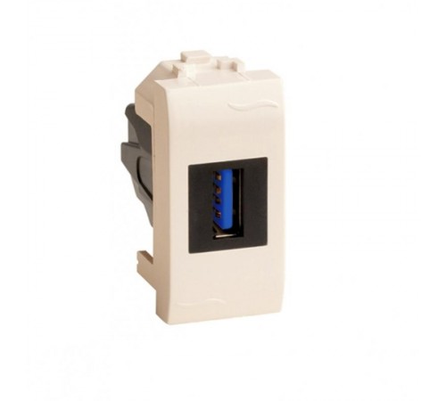 USB 3.0 розетка, Brava, сл кость, 1 мод.  75300S  DKC