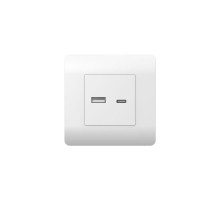 Розетка USB A+С, 5В/2,1А, белый(NEW3-E)  431551  CHINT